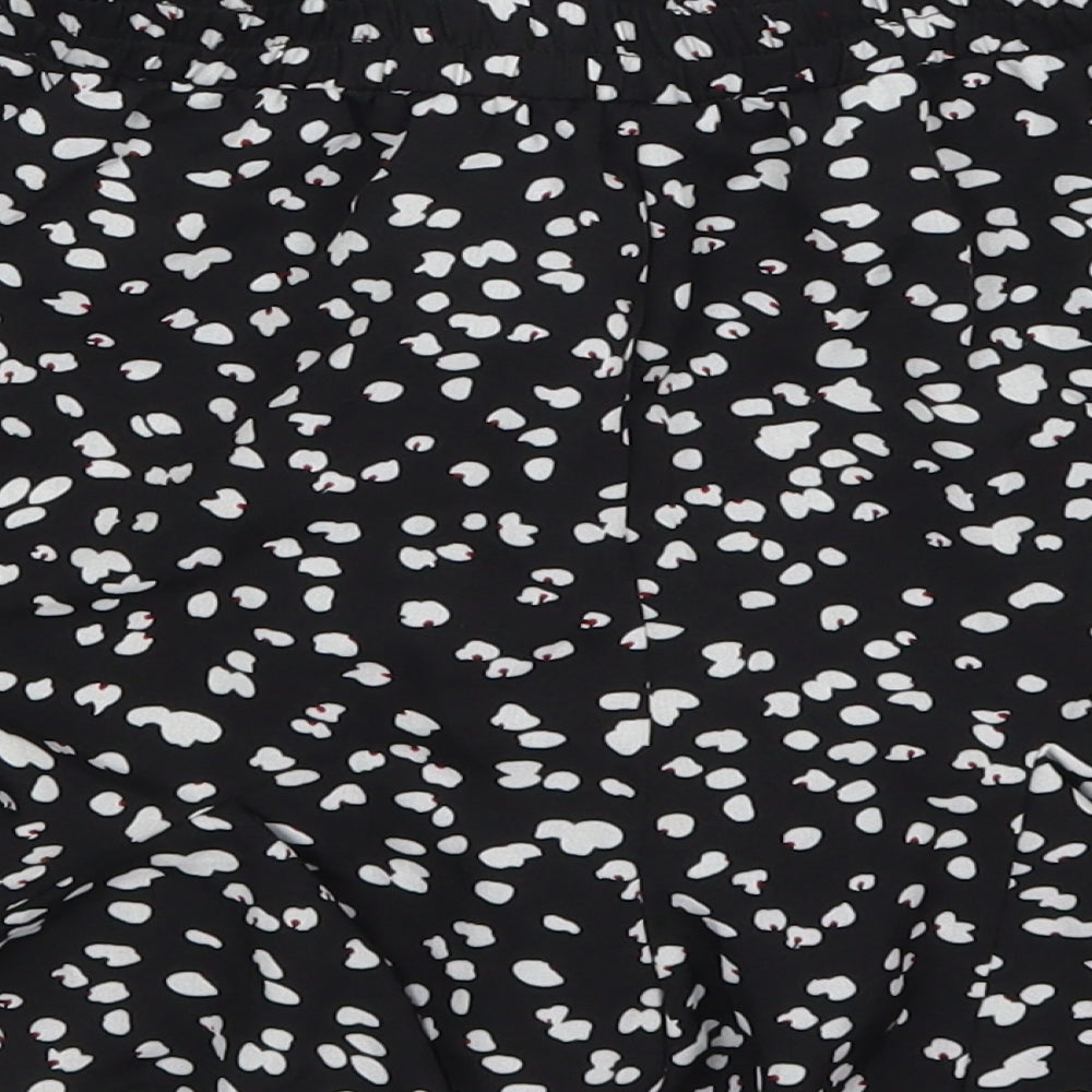 SHEIN Womens Black Geometric Polyester Mom Shorts Size M L3 in Regular Drawstring