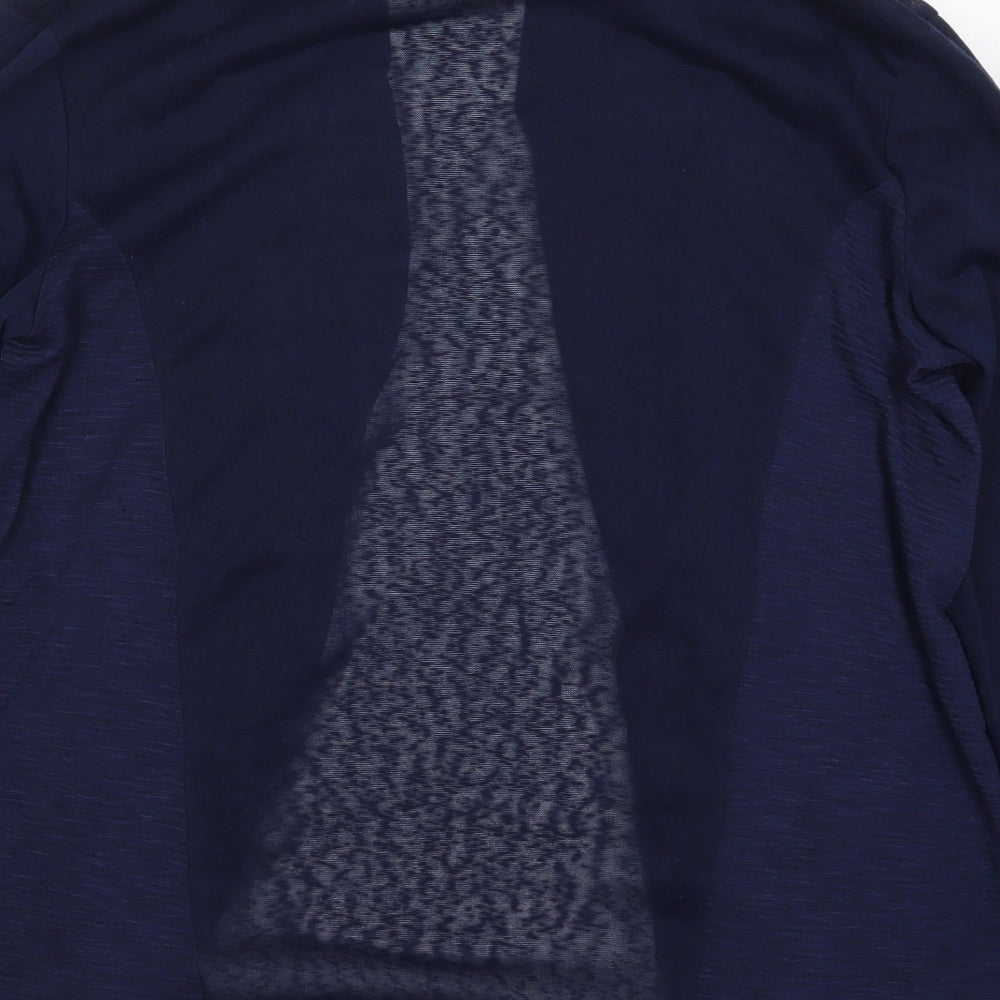 F&F Womens Blue V-Neck Polyester Cardigan Jumper Size 10