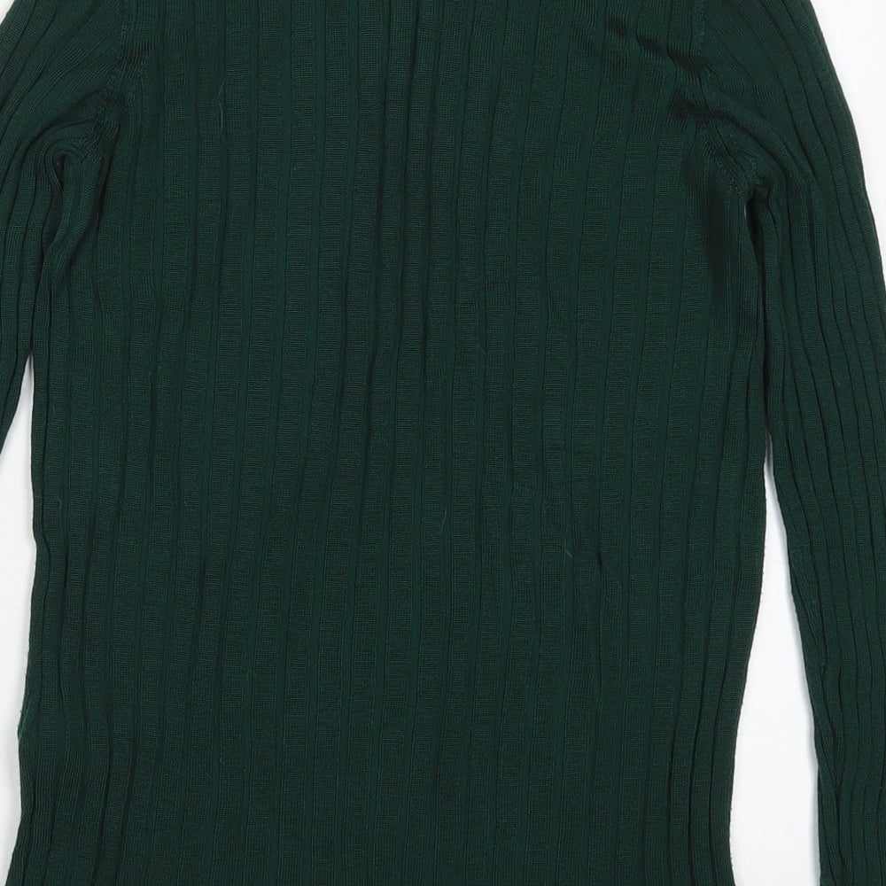 Marks and Spencer Womens Green Crew Neck Viscose Pullover Jumper Size 8