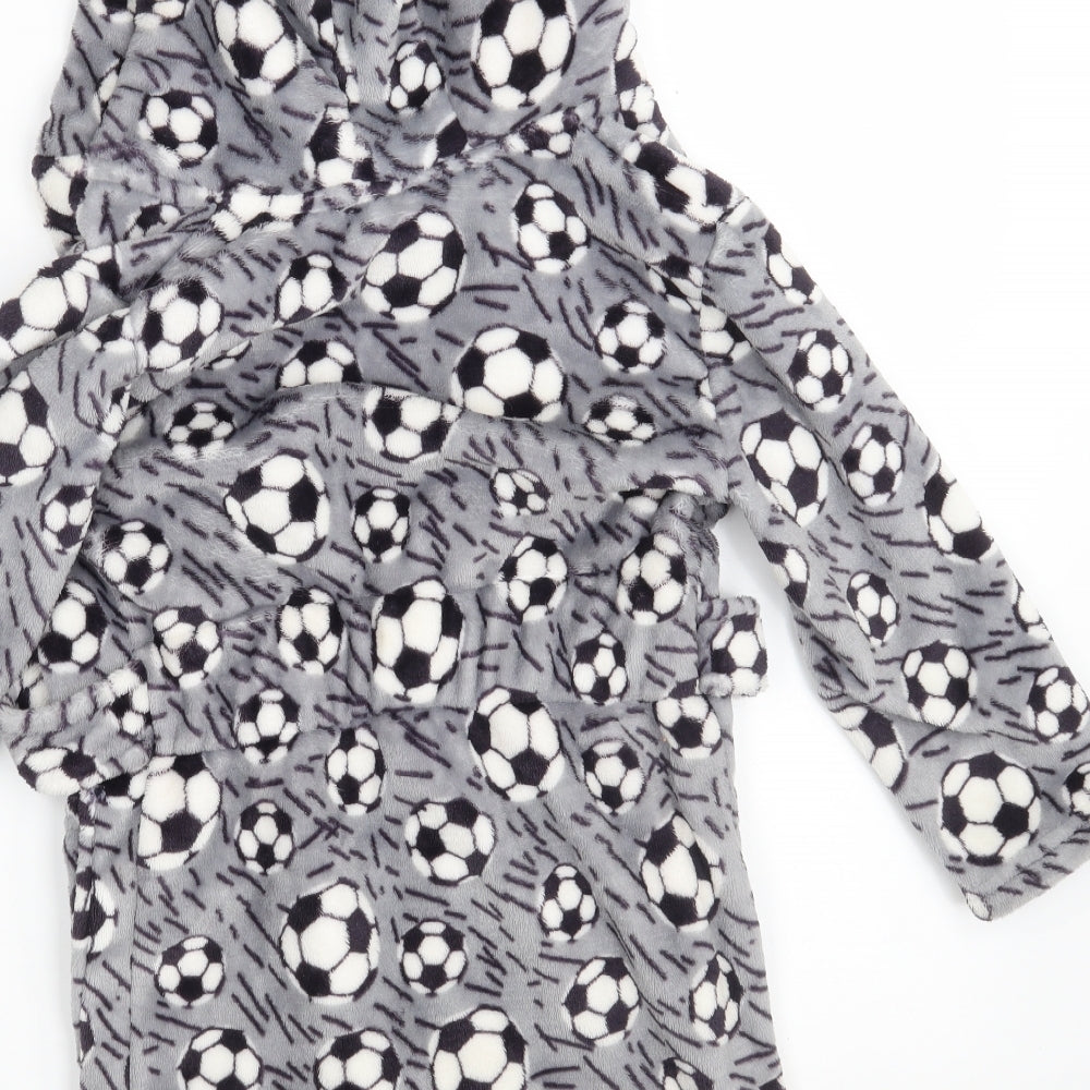 Dunnes Boys Grey Geometric 100% Polyester Robe Size 3-4 Years - Football