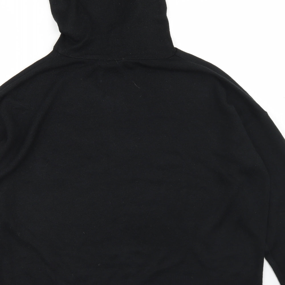 Select Womens Black Acrylic Pullover Hoodie Size XL - cROPPED
