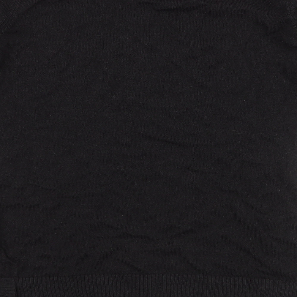 New York & Company Womens Black Round Neck Acrylic Pullover Jumper Size M