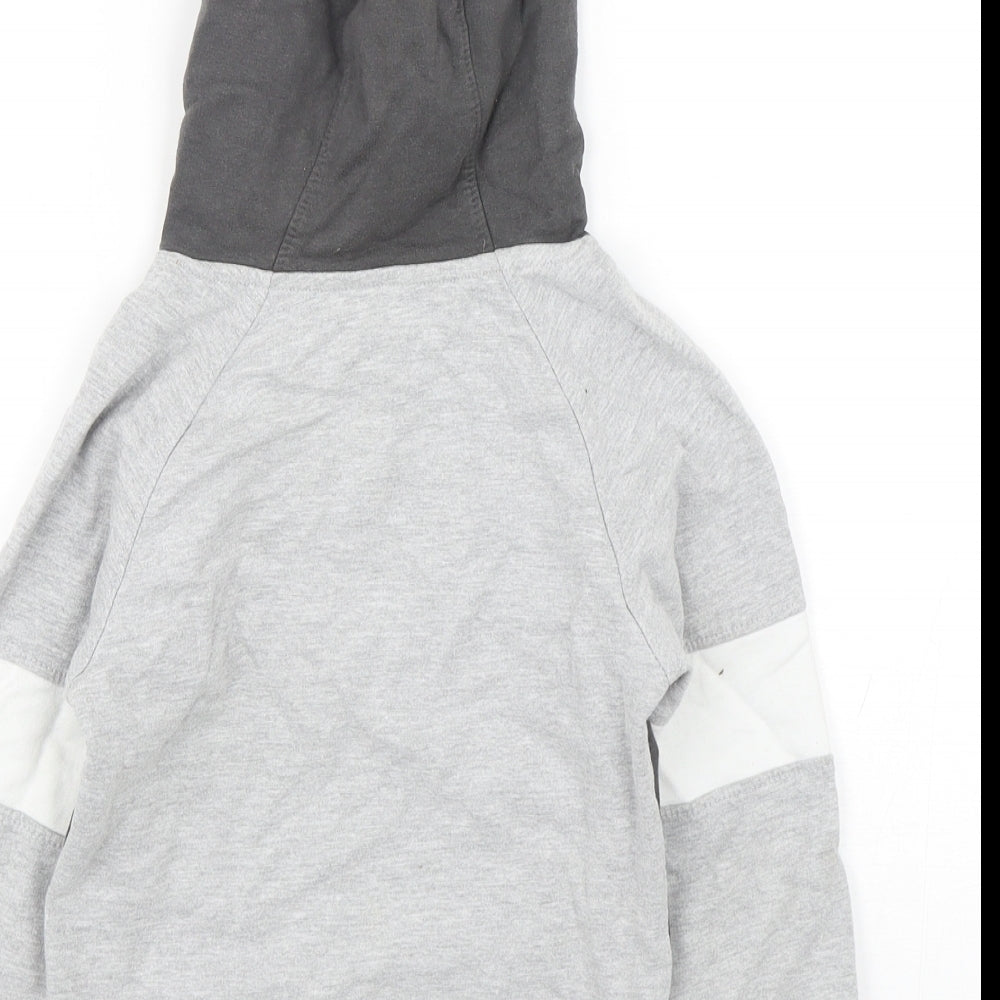 Studio Boys Grey Colourblock Cotton Pullover Hoodie Size 5-6 Years Pullover