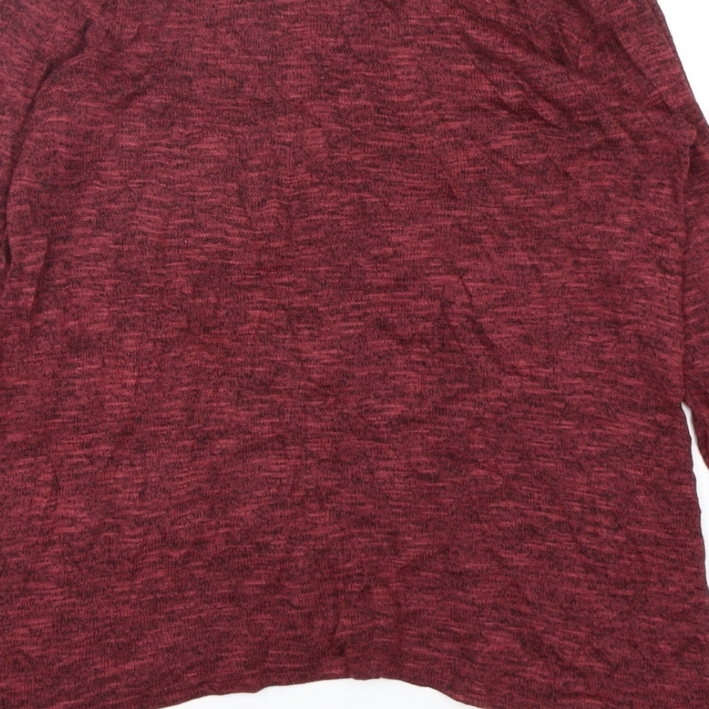 Papaya Womens Red Round Neck Viscose Pullover Jumper Size 12