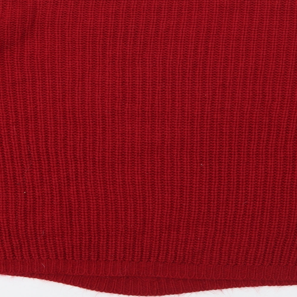 Select Womens Red Round Neck Acrylic Pullover Jumper Size 10