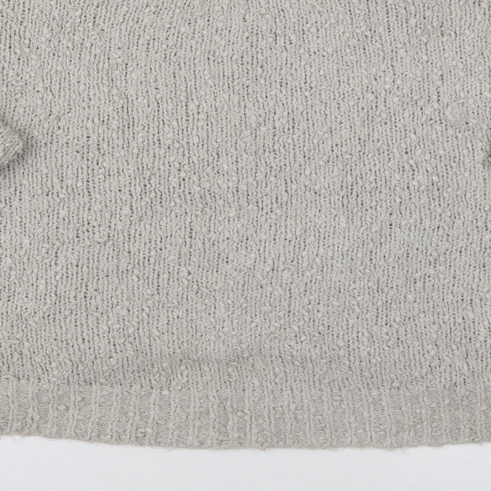 New Look Womens Grey Crew Neck Polyester Pullover Jumper Size 12
