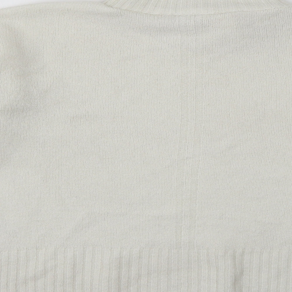 Topshop Womens White High Neck Acrylic Pullover Jumper Size S