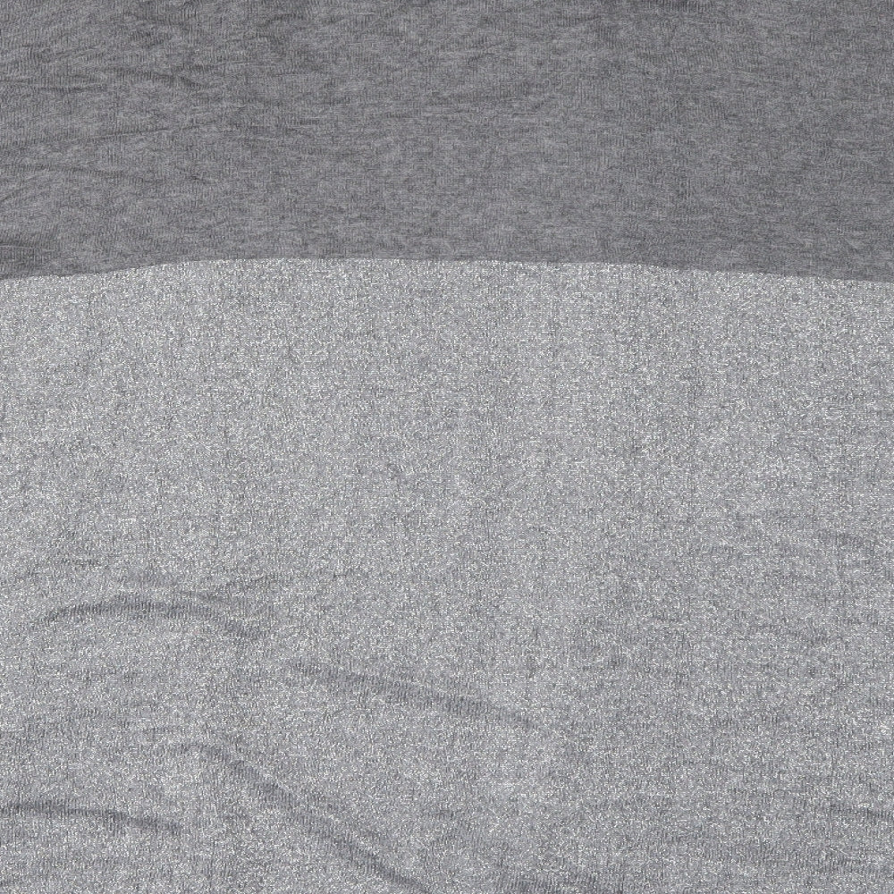 NEXT Womens Grey V-Neck Polyester Cardigan Jumper Size L