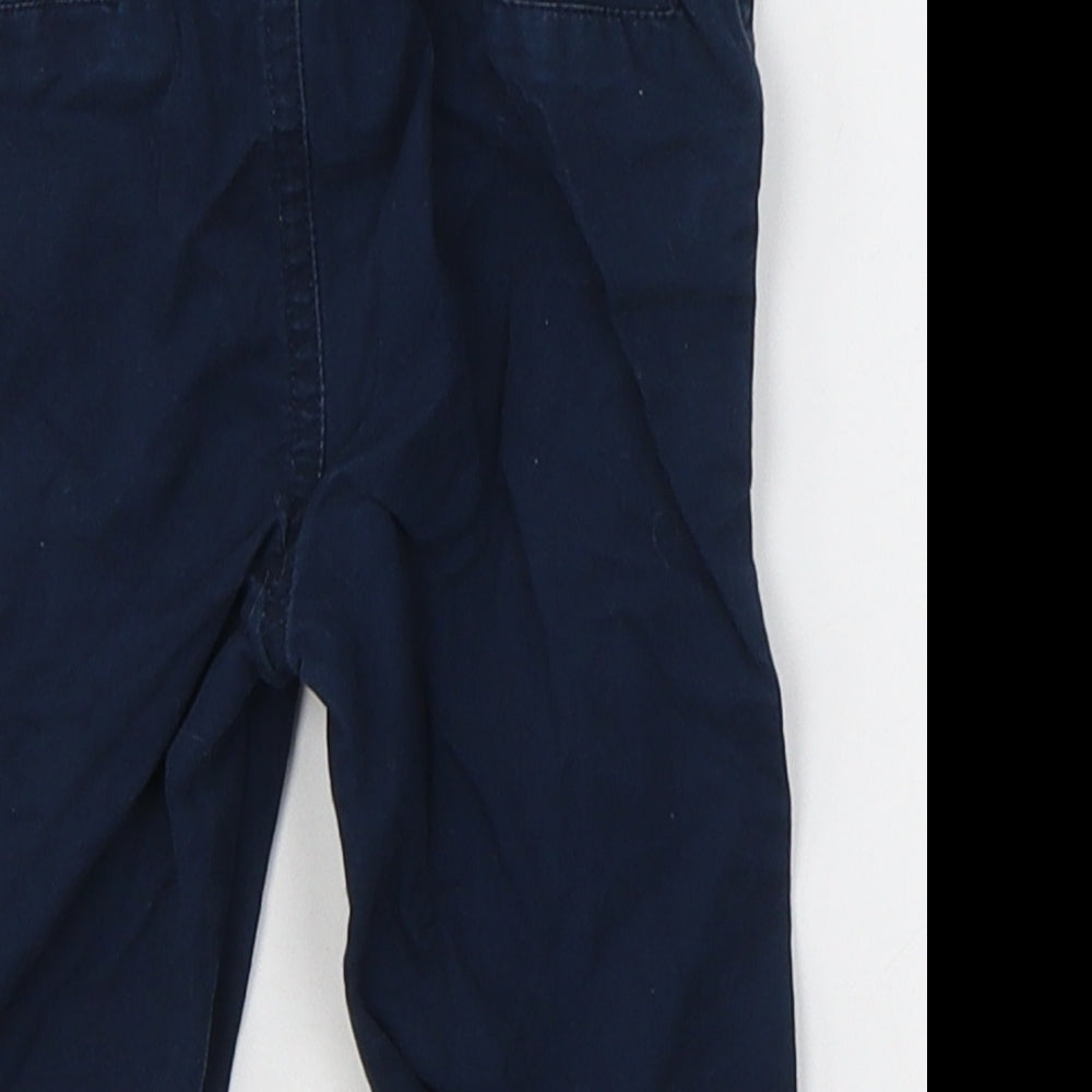 Andy & Evan Boys Blue Cotton Capri Trousers Size 12-18 Months Button