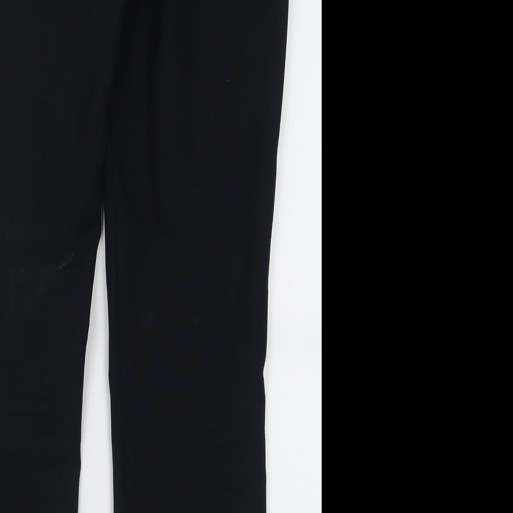 Dunnes Stores Womens Blue Polyester Trousers Size 8 L28 in Regular Hook & Eye