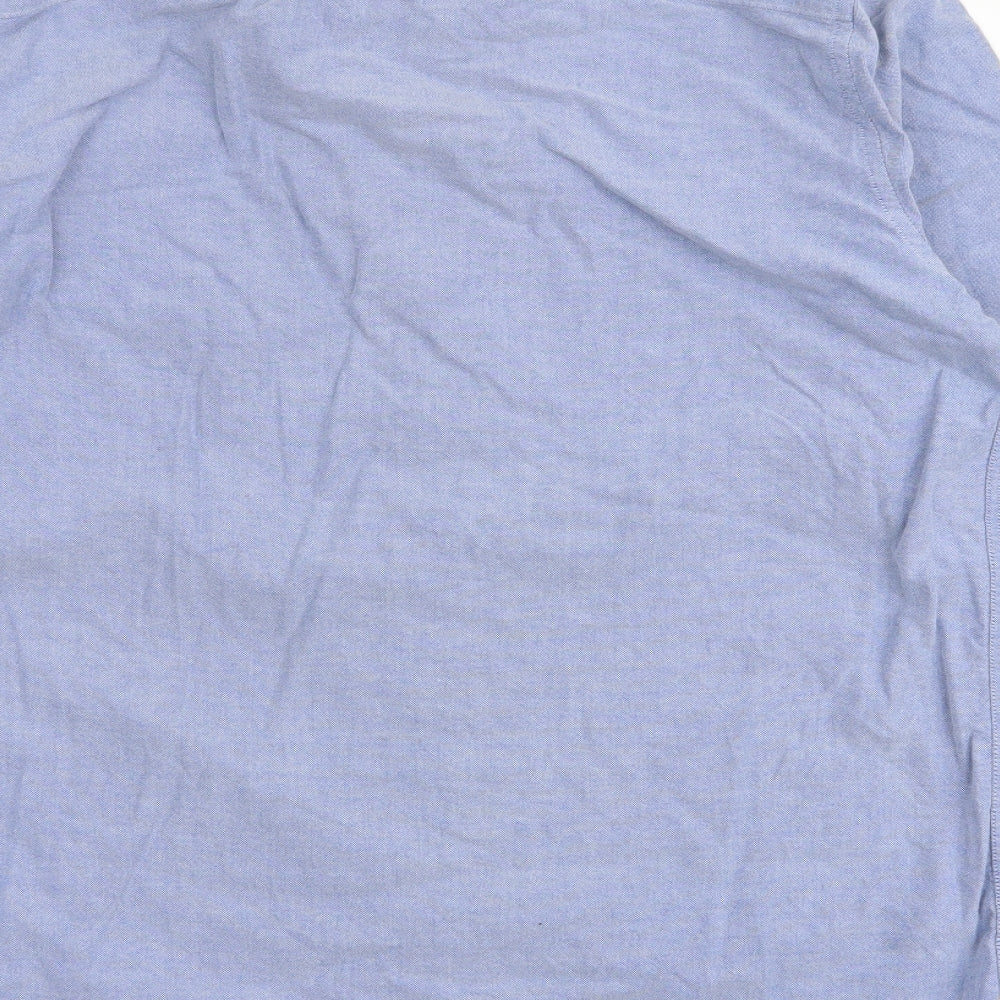 NEXT Mens Blue Cotton Button-Up Size S Collared Button