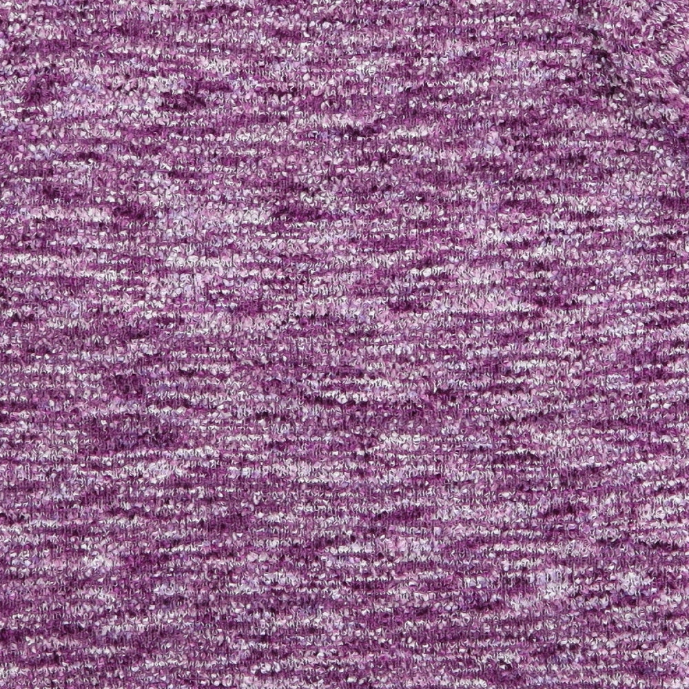 Bonmarché Womens Purple Round Neck Floral Polyester Pullover Jumper Size M