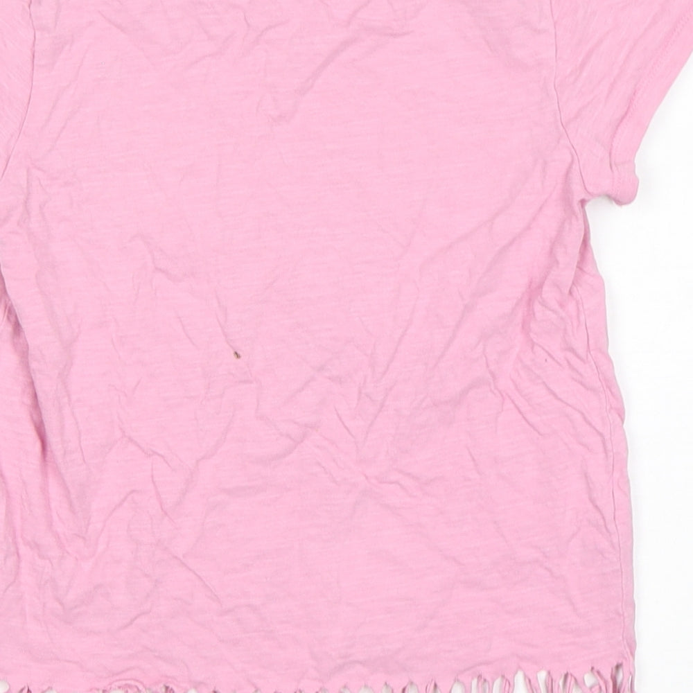NEXT Girls Pink Cotton Basic T-Shirt Size 9 Years Round Neck Pullover - Los Angeles