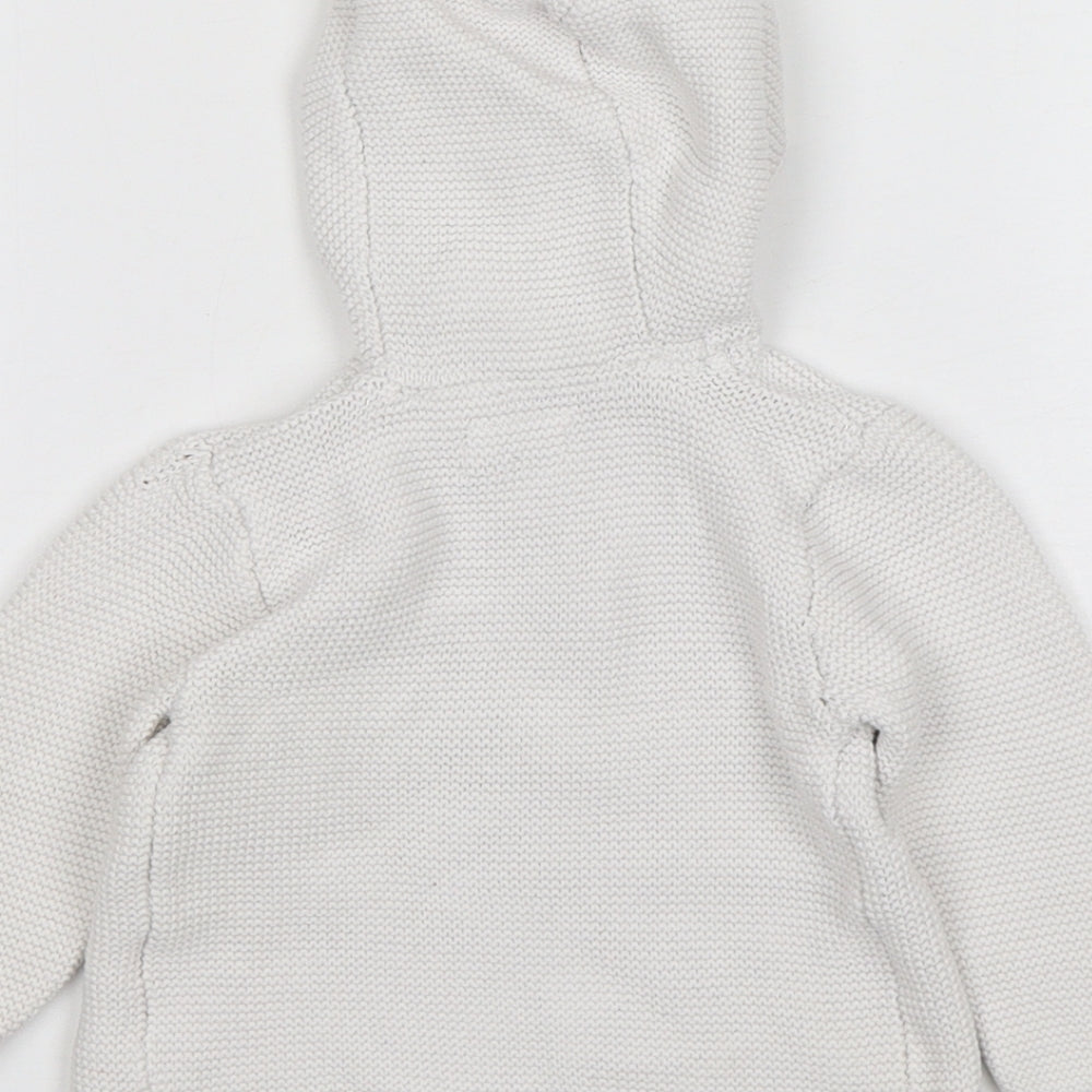 Primark Girls White Cotton Cardigan Jumper Size 6-9 Months Button