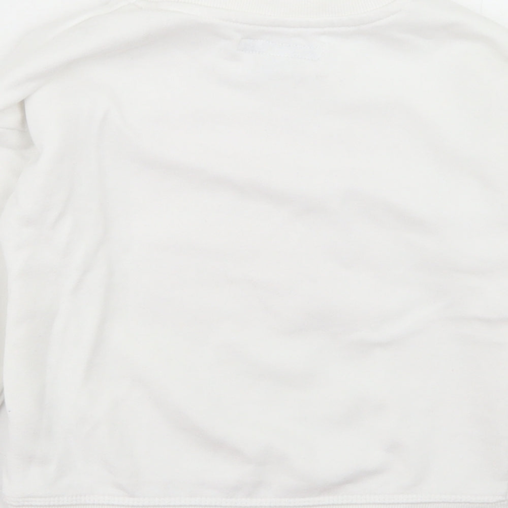 Primark Girls White Cotton Pullover Sweatshirt Size 4-5 Years - Dream Shine Smile