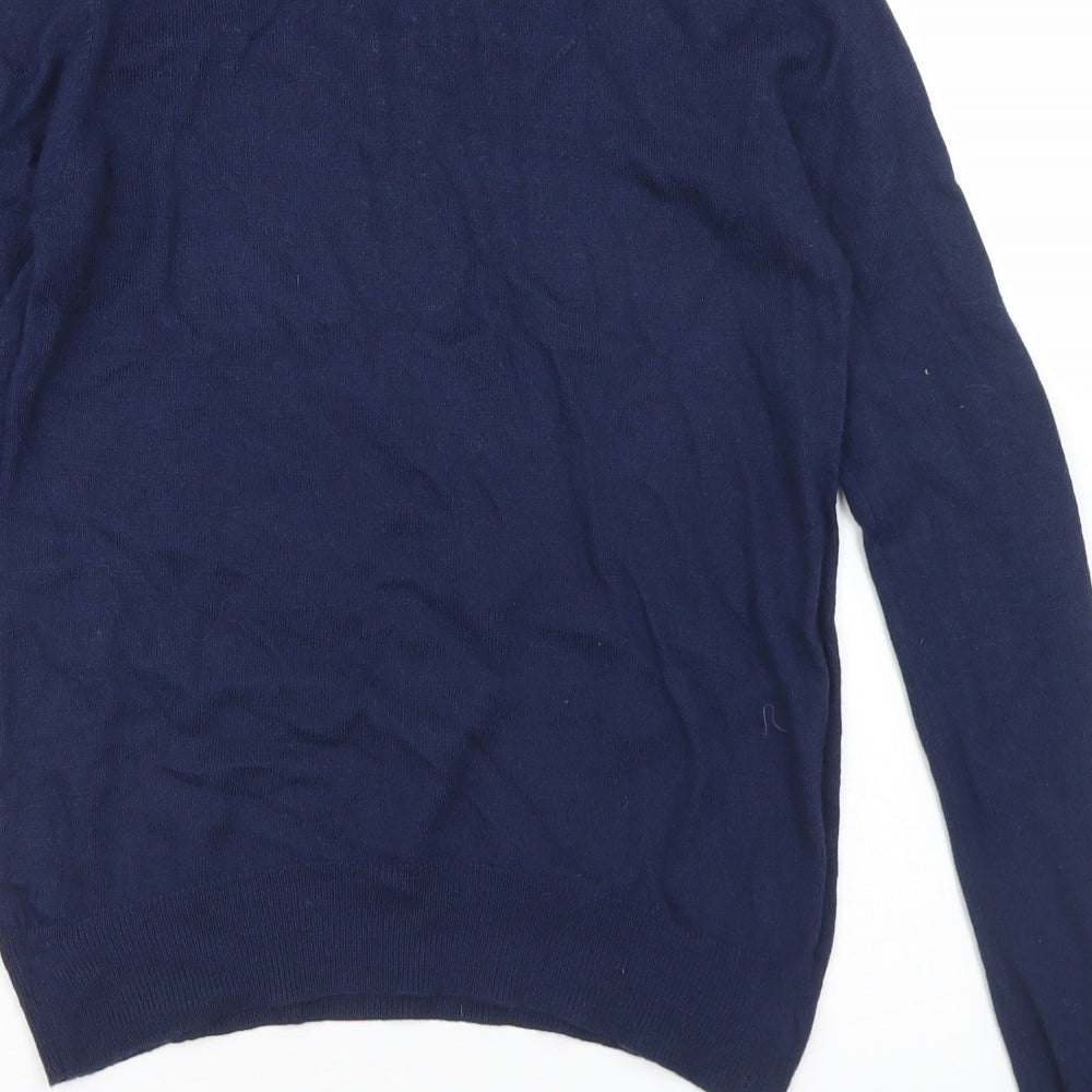 Dickins & Jones Womens Blue Crew Neck Nylon Pullover Jumper Size S