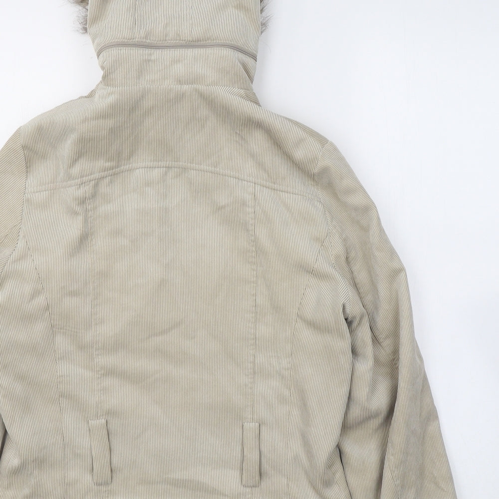 Klass Womens Beige Parka Coat Size 12 Zip