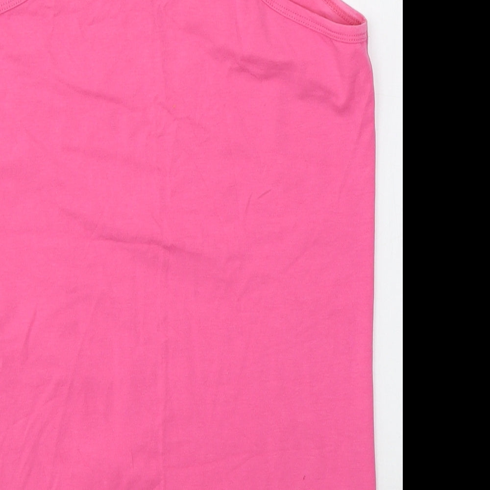 Dunnes Stores Womens Pink Cotton Jersey Tank Size 12 Round Neck