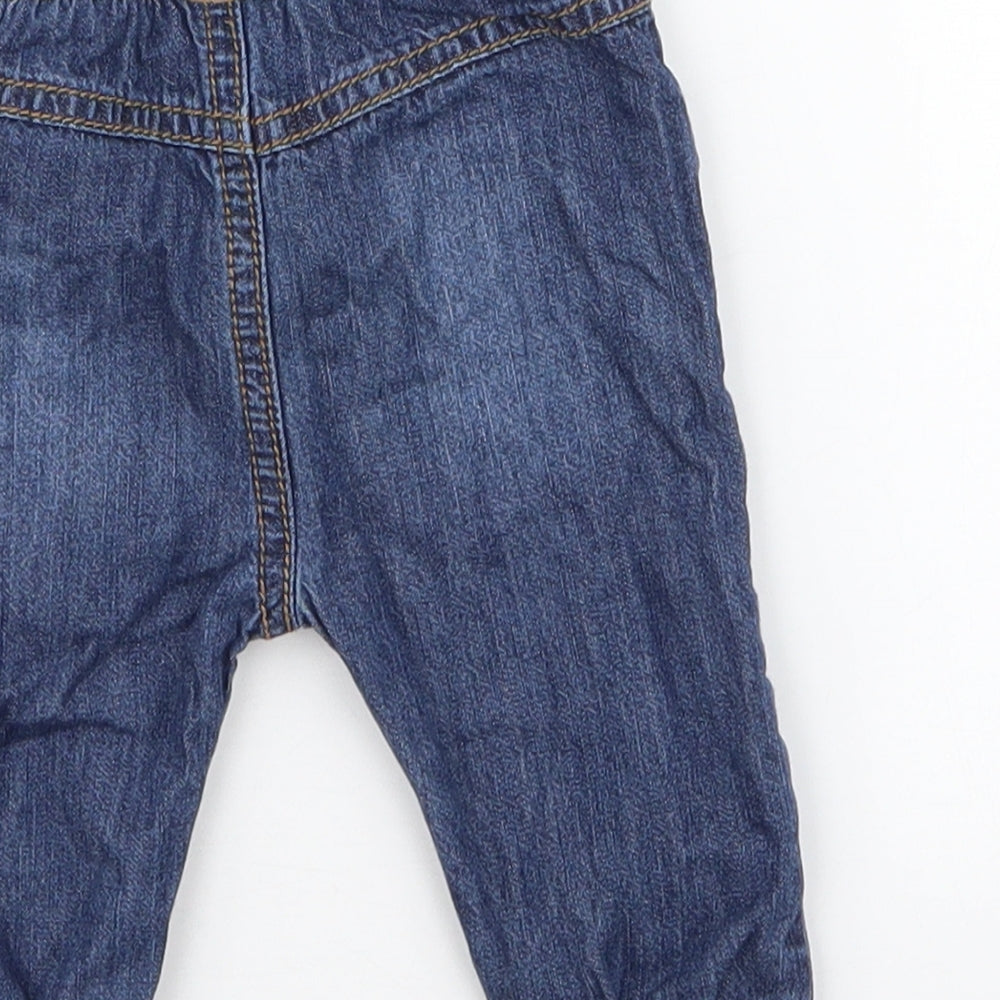 F&F Boys Blue Cotton Jogger Jeans Size 3-6 Months Pullover