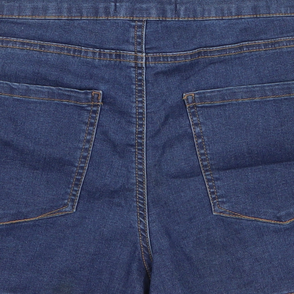 Denim & Co. Womens Blue Cotton Hot Pants Shorts Size 8 L3 in Regular Button
