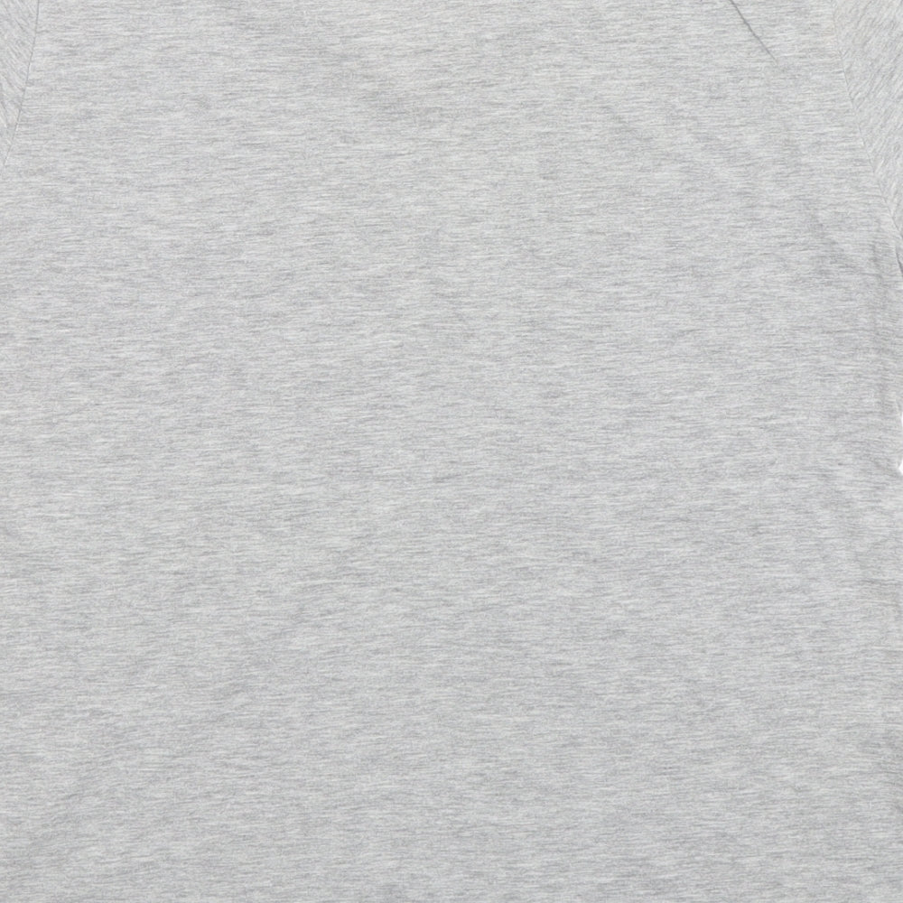Stradivarius Womens Grey Cotton Basic T-Shirt Size S Round Neck