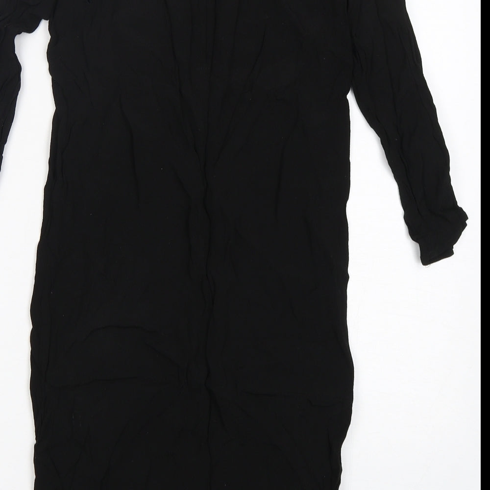 Glassons Womens Black Viscose Mini Size 8 Round Neck