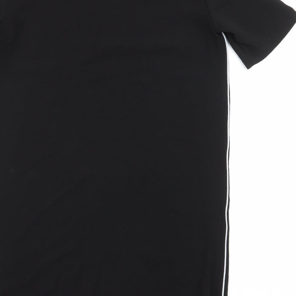 Only Womens Black Polyester Pencil Dress Size 10 Round Neck Button