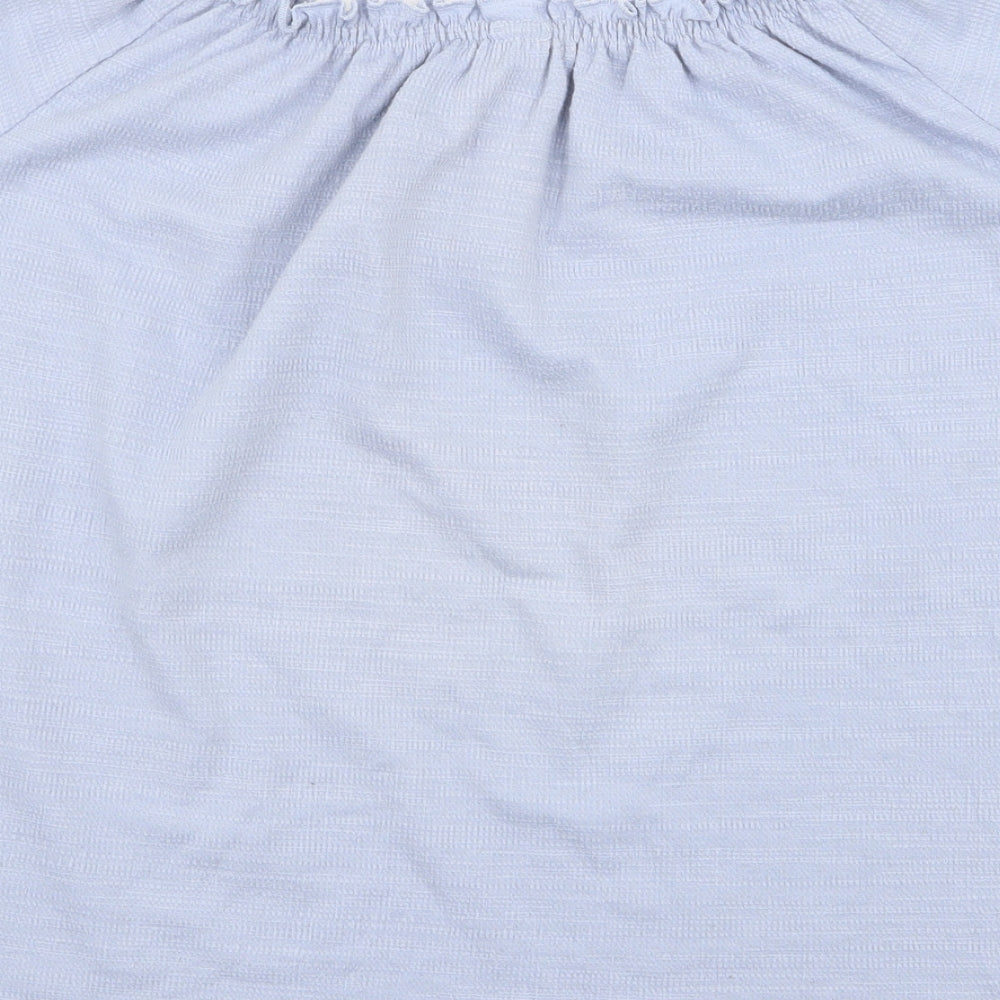 Matalan Womens Blue Polyester Jersey Blouse Size 14 Off the Shoulder