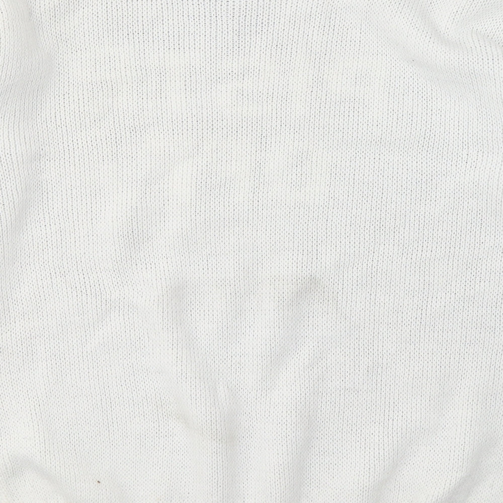 PRETTYLITTLETHING Womens White Round Neck Acrylic Pullover Jumper Size S
