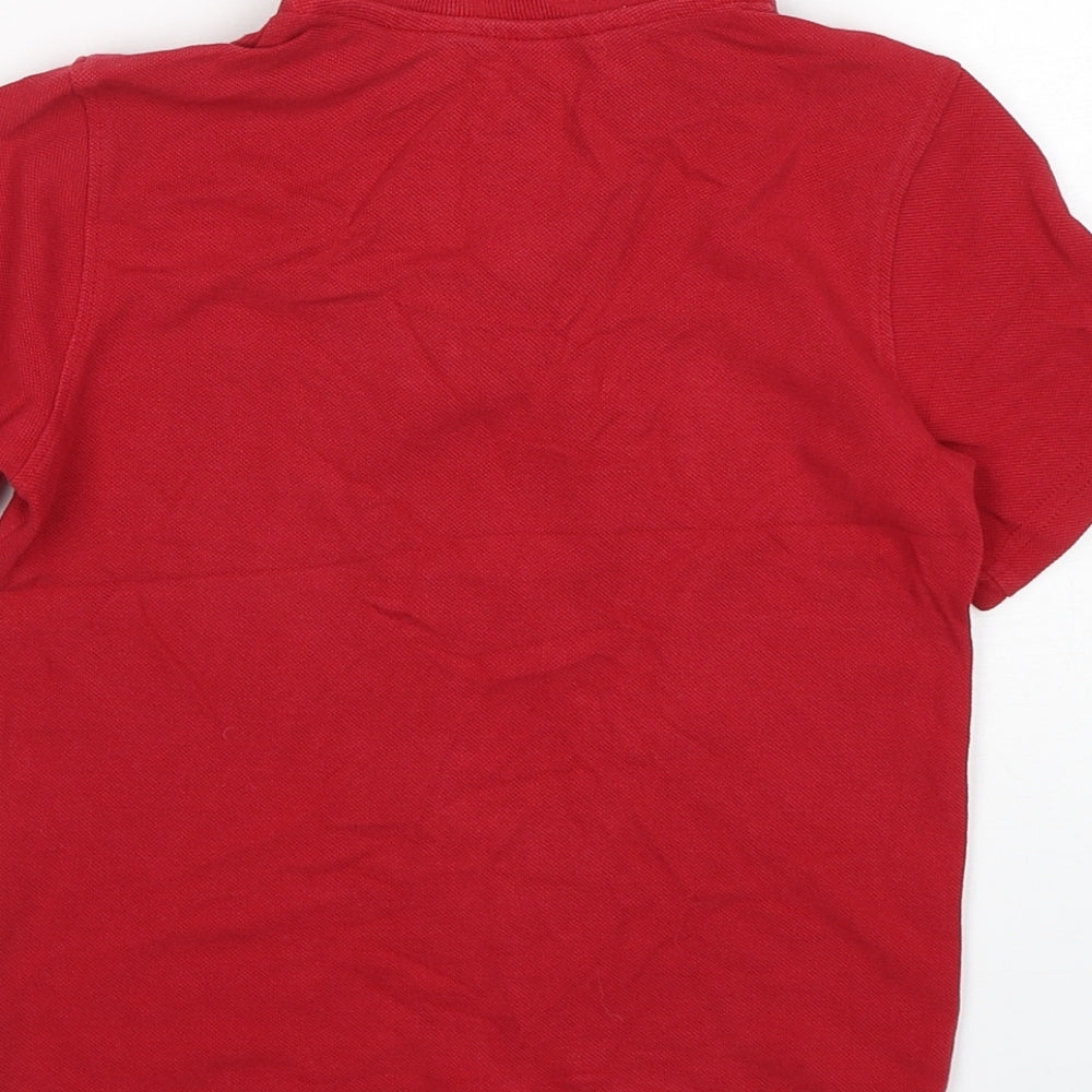 F&F Boys Red Cotton Basic Polo Size 7-8 Years Collared Pullover