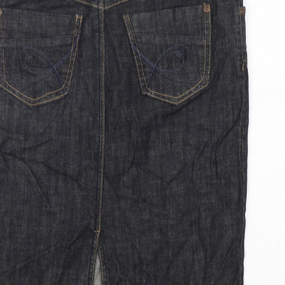 YesYes Womens Blue Cotton Straight & Pencil Skirt Size 8