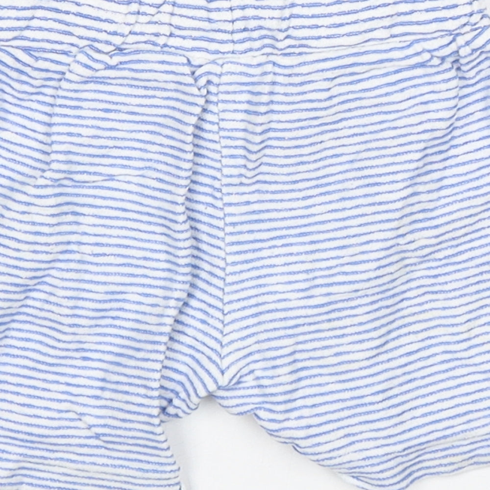 Matalan Baby Blue Striped Cotton Sweatpants Trousers Size 9-12 Months - Shorts