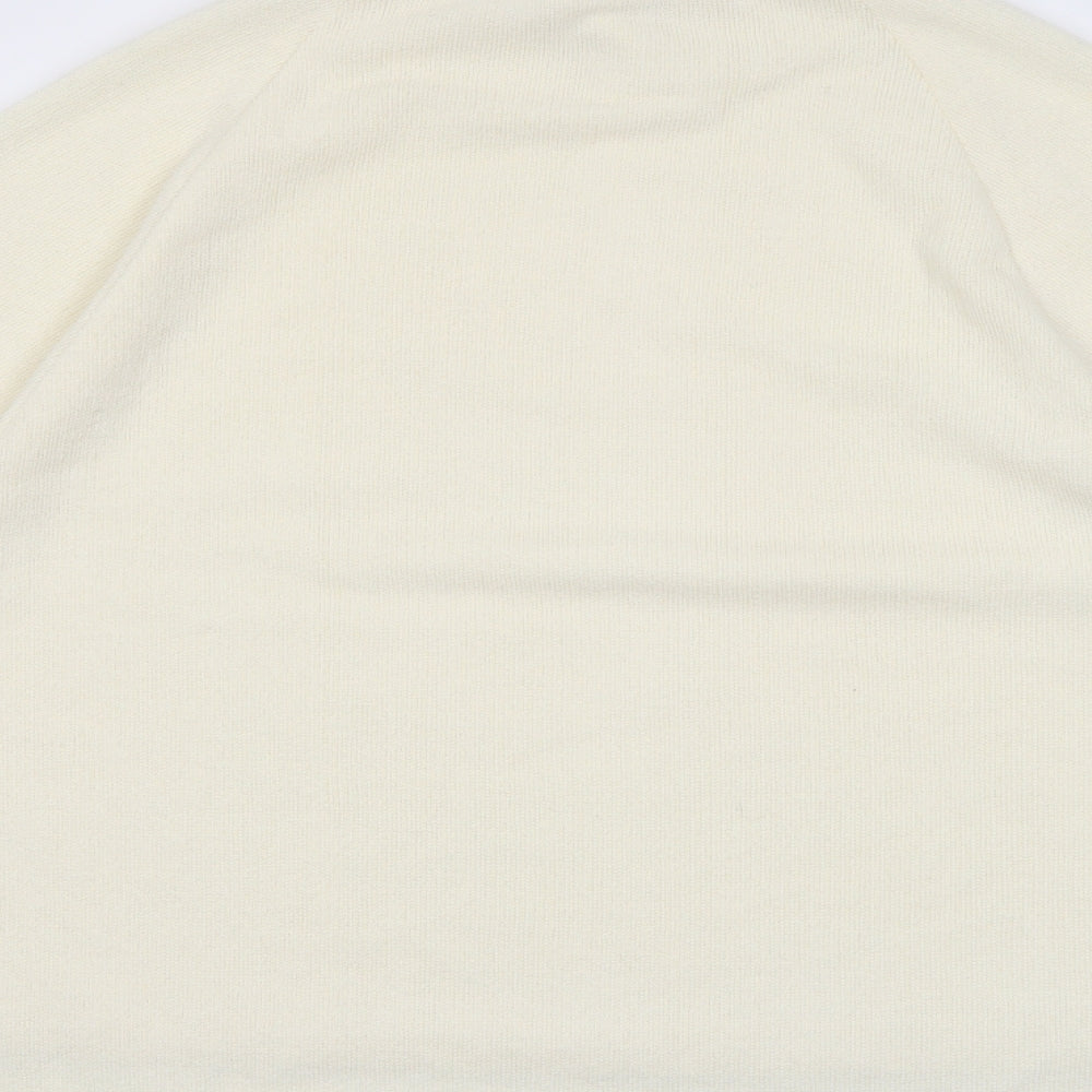 Primark Womens White High Neck Polyester Pullover Jumper Size M