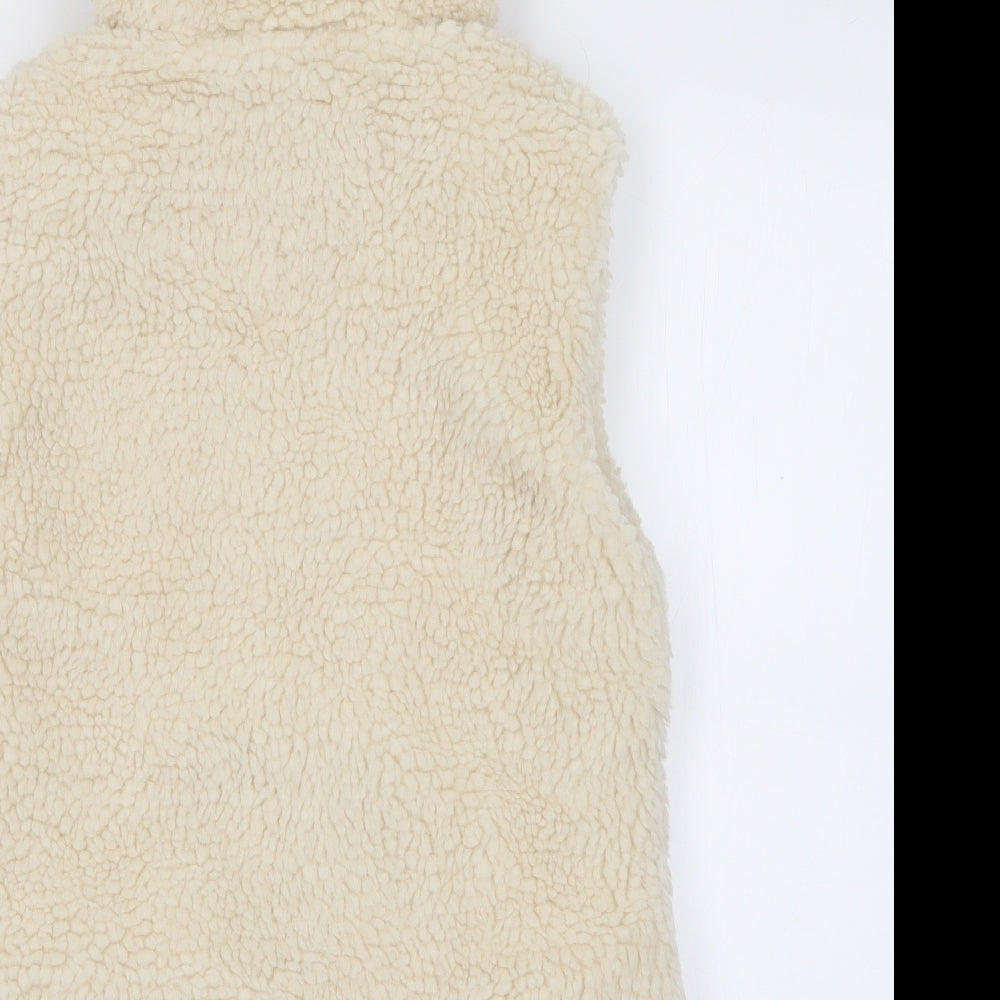 Primark Womens White Gilet Jacket Size 4 Zip