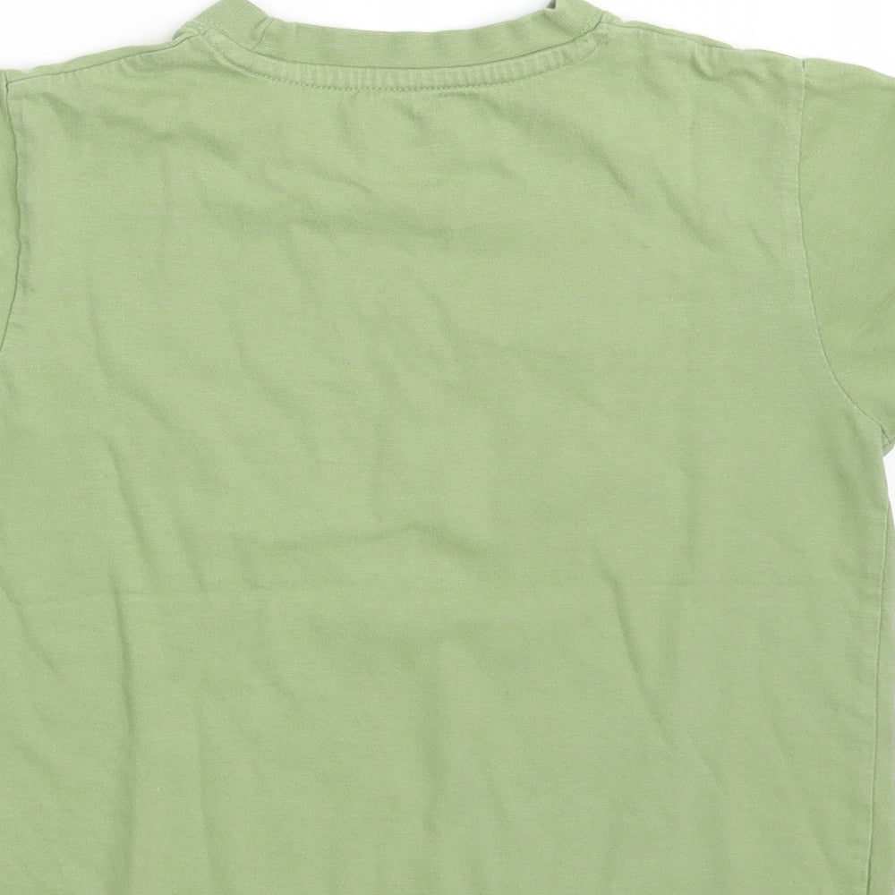 Matalan Boys Green 100% Cotton Basic T-Shirt Size 4-5 Years Round Neck - Vintage Athletics