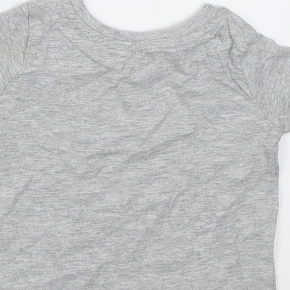 Peacocks Boys Grey Cotton Basic T-Shirt Size 0-3 Months Crew Neck Pullover - Bear Hugs