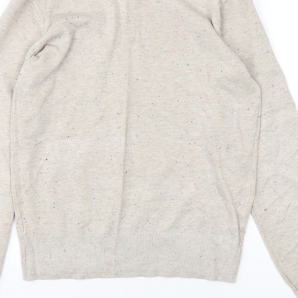 H&M Womens Beige Round Neck Viscose Pullover Jumper Size XS