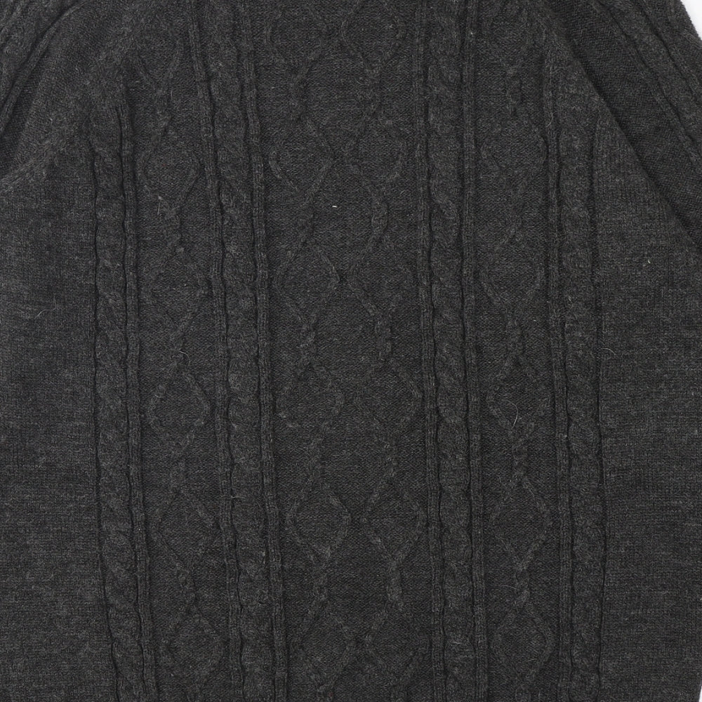 George Mens Grey Round Neck Acrylic Pullover Jumper Size M