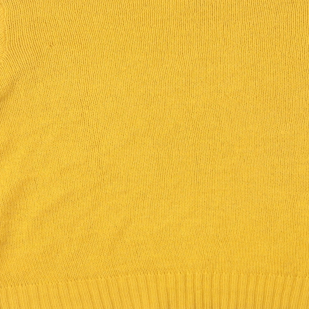 H&M Womens Yellow Crew Neck Acrylic Pullover Jumper Size S