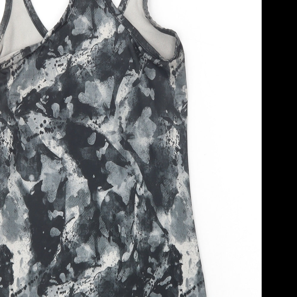 F&F Womens Grey Camouflage Polyester Basic Tank Size 6 Scoop Neck Pullover