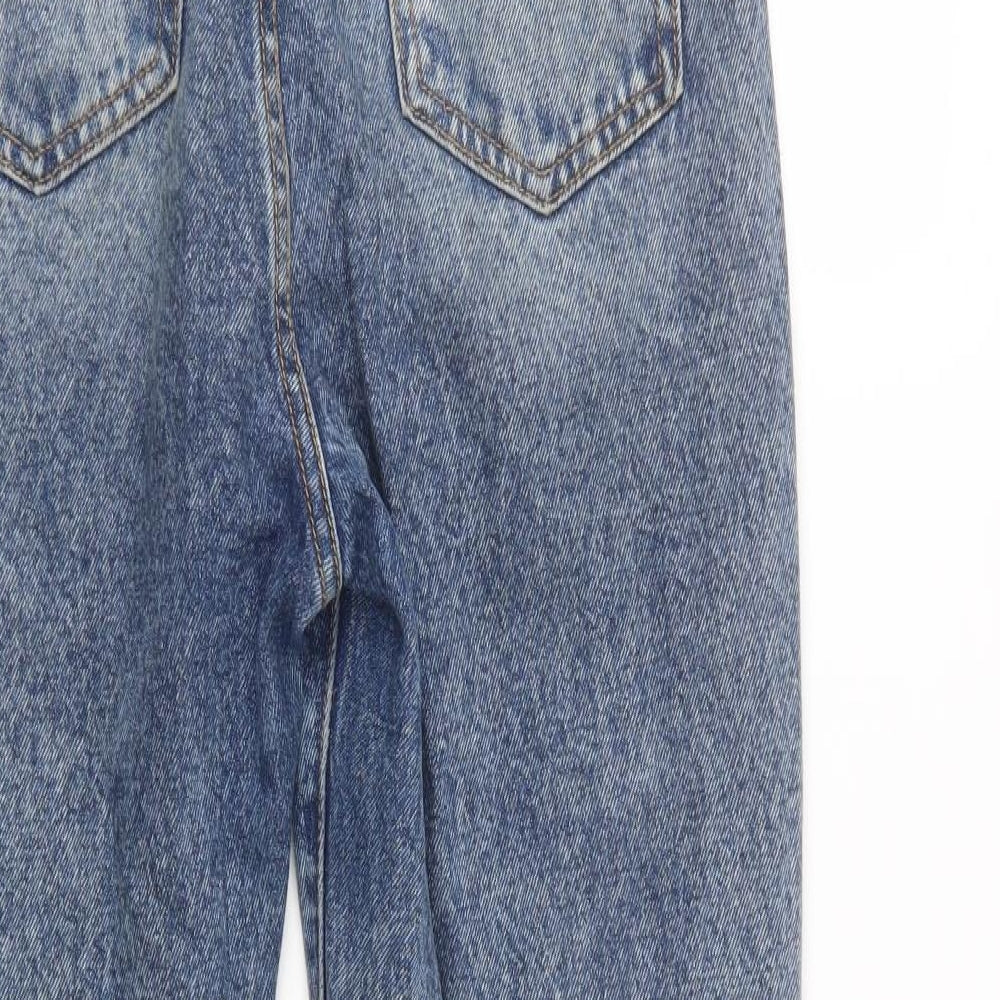 SheIn Womens Blue Cotton Boyfriend Jeans Size S L29 in Regular Button