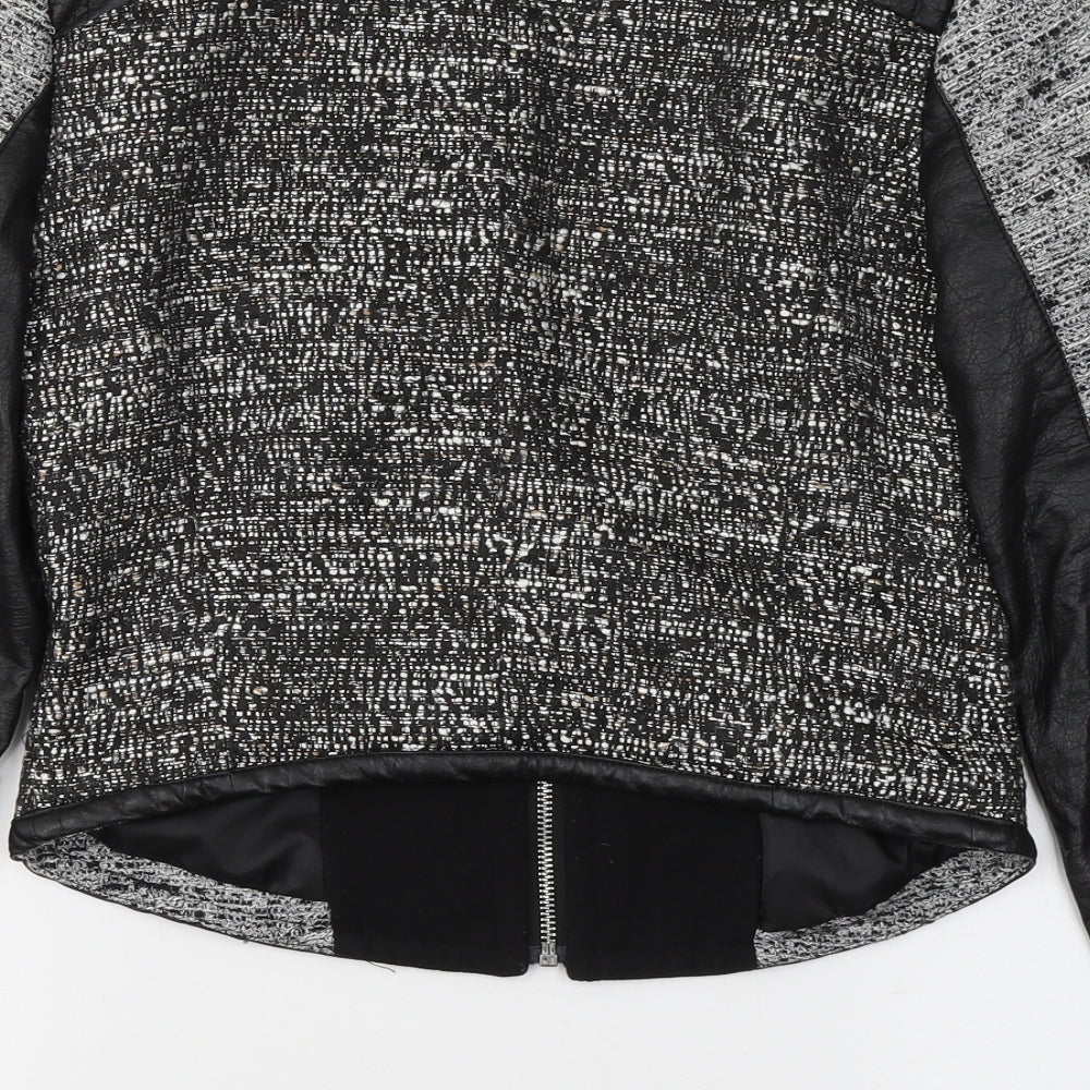 H&M Womens Black Jacket Size 4 Zip