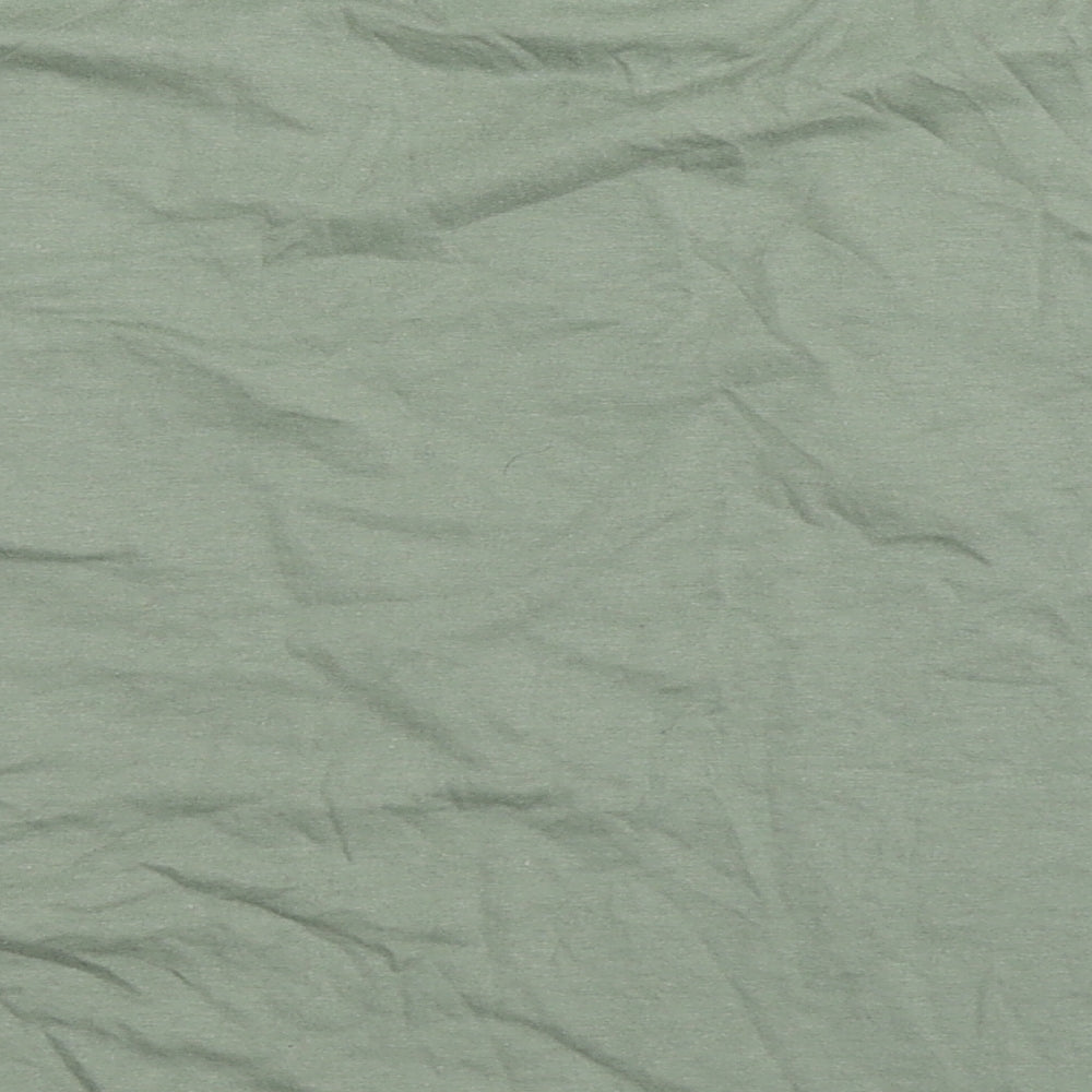 Miss Selfridge Womens Green 100% Cotton Cropped Polo Size L Round Neck