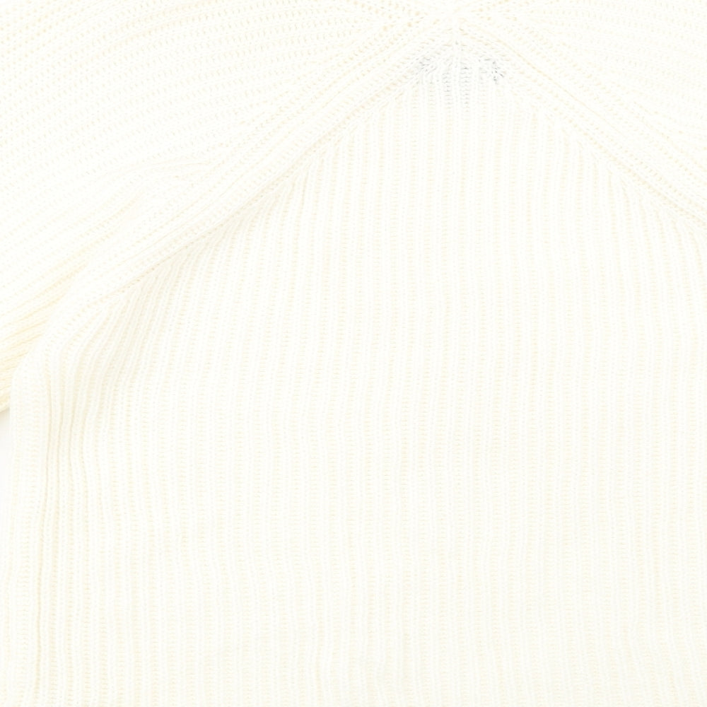Topshop Womens Ivory Roll Neck Acrylic Pullover Jumper Size 6