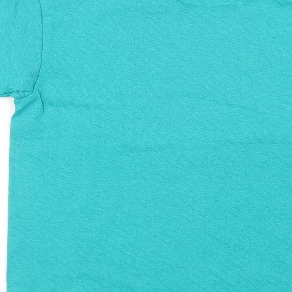 Delta Pro Weight Girls Green Cotton Basic T-Shirt Size 4 Years Crew Neck Pullover - Superstar