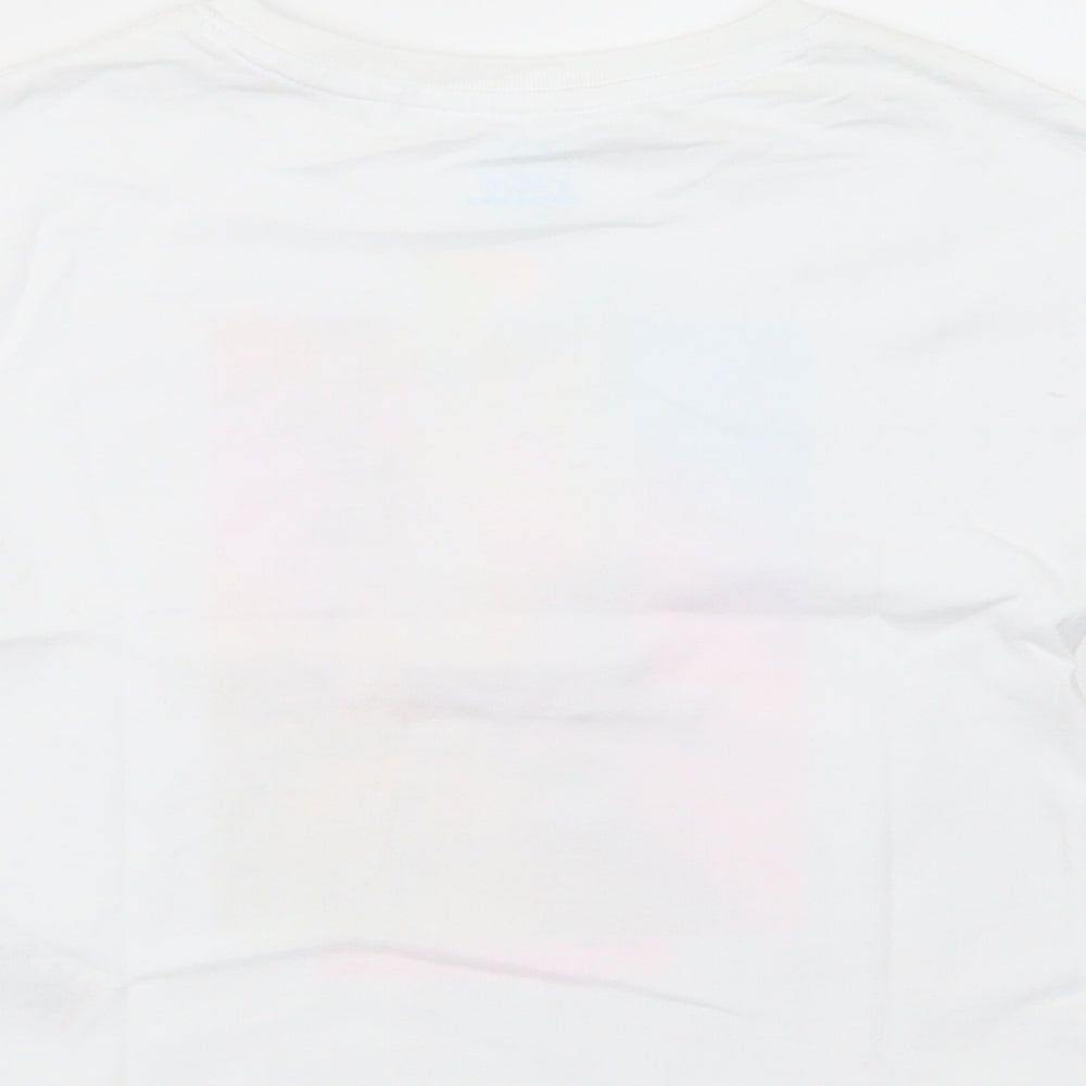 NEXT Girls White Cotton Basic T-Shirt Size 3 Years Crew Neck Pullover - Miami