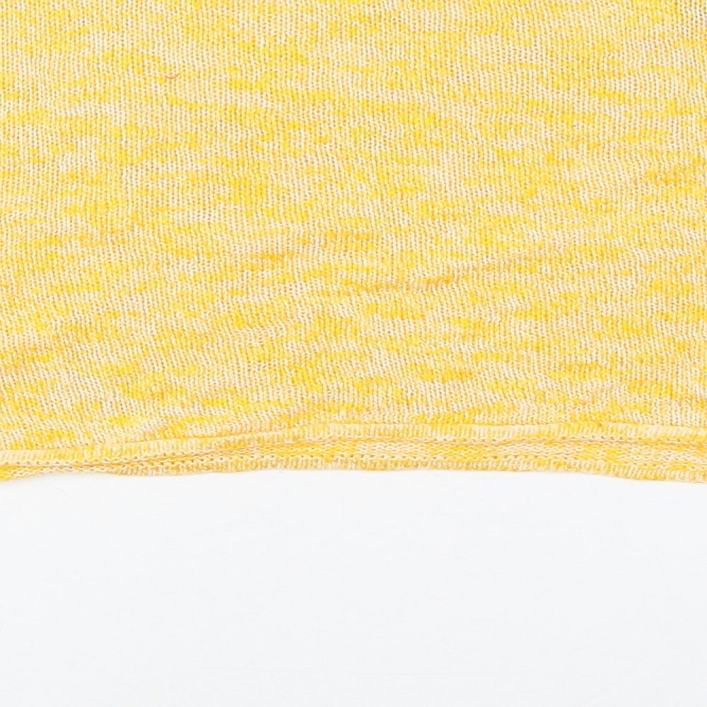 H&M Womens Yellow Round Neck Cotton Pullover Jumper Size M