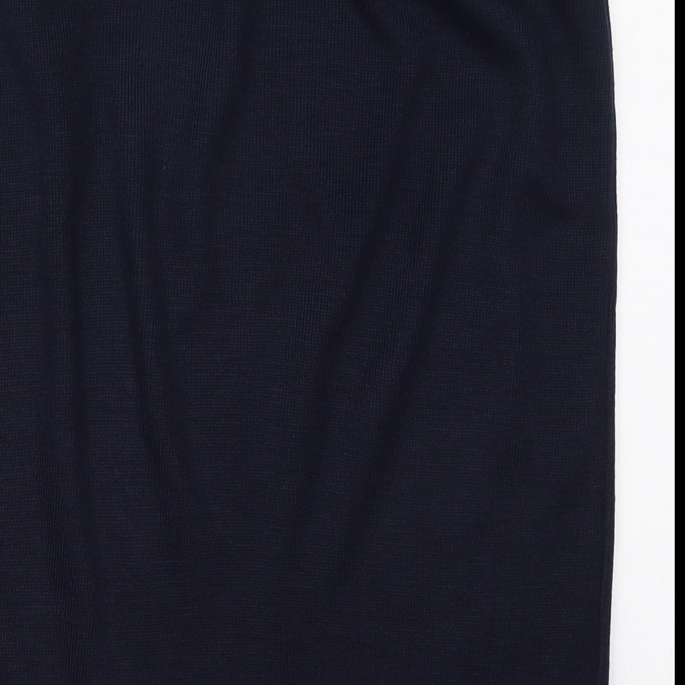 St Michael Womens Blue Acrylic Straight & Pencil Skirt Size 12