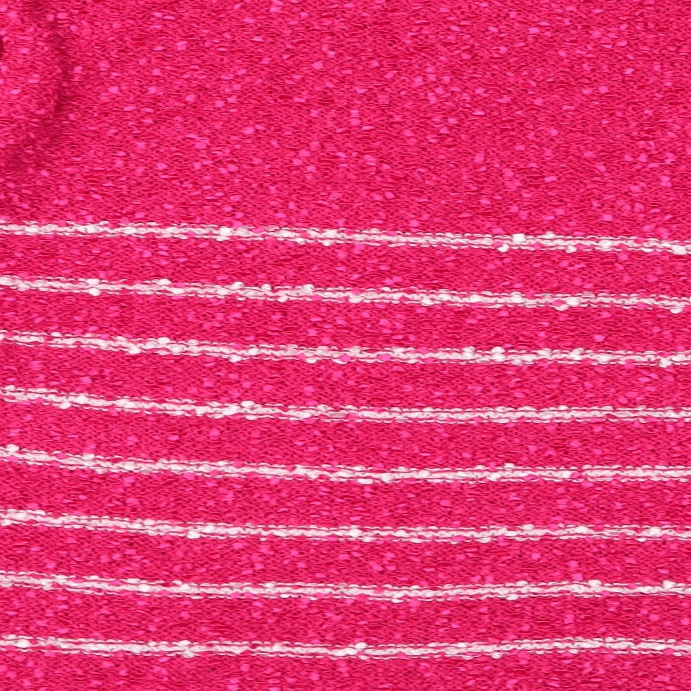 Elizabeth Scott Womens Pink Round Neck Striped Polyester Pullover Jumper Size L