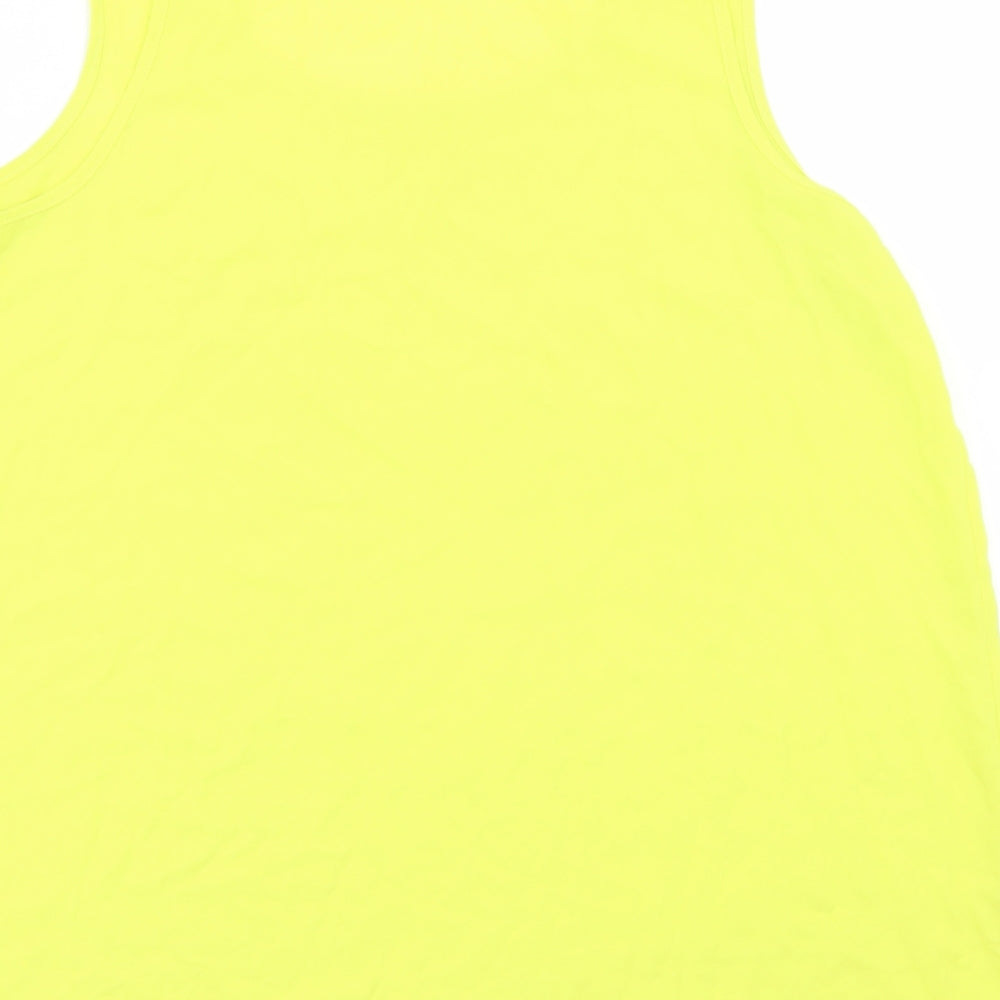 Primark Womens Yellow Polyester Basic Blouse Size 14 Round Neck
